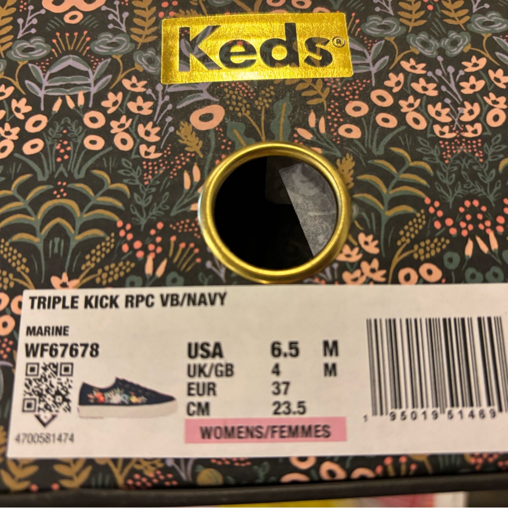 Keds Navy Floral Triple Kick Sneakers